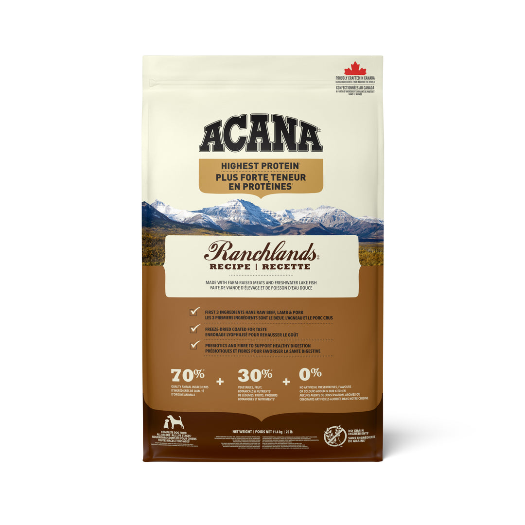 Acana Regionals - Ranchlands - Nourriture Sèche Proteinée Sans Grains pour Chiens