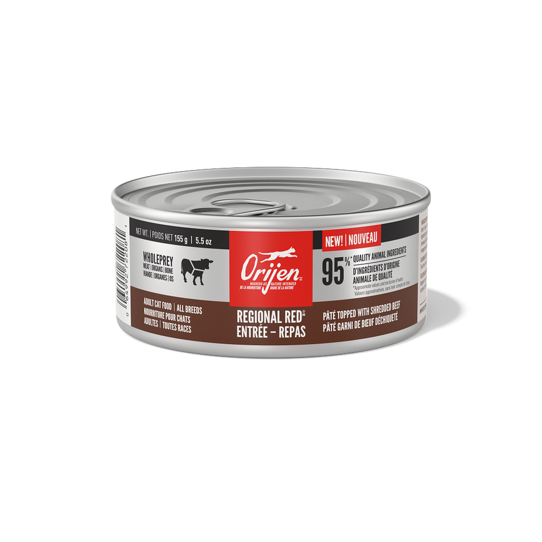 Orijen - Regional Red - Pâté Garni de Boeuf Déchiqueté - Nourriture Humide Sans Grains pour Chats Adultes