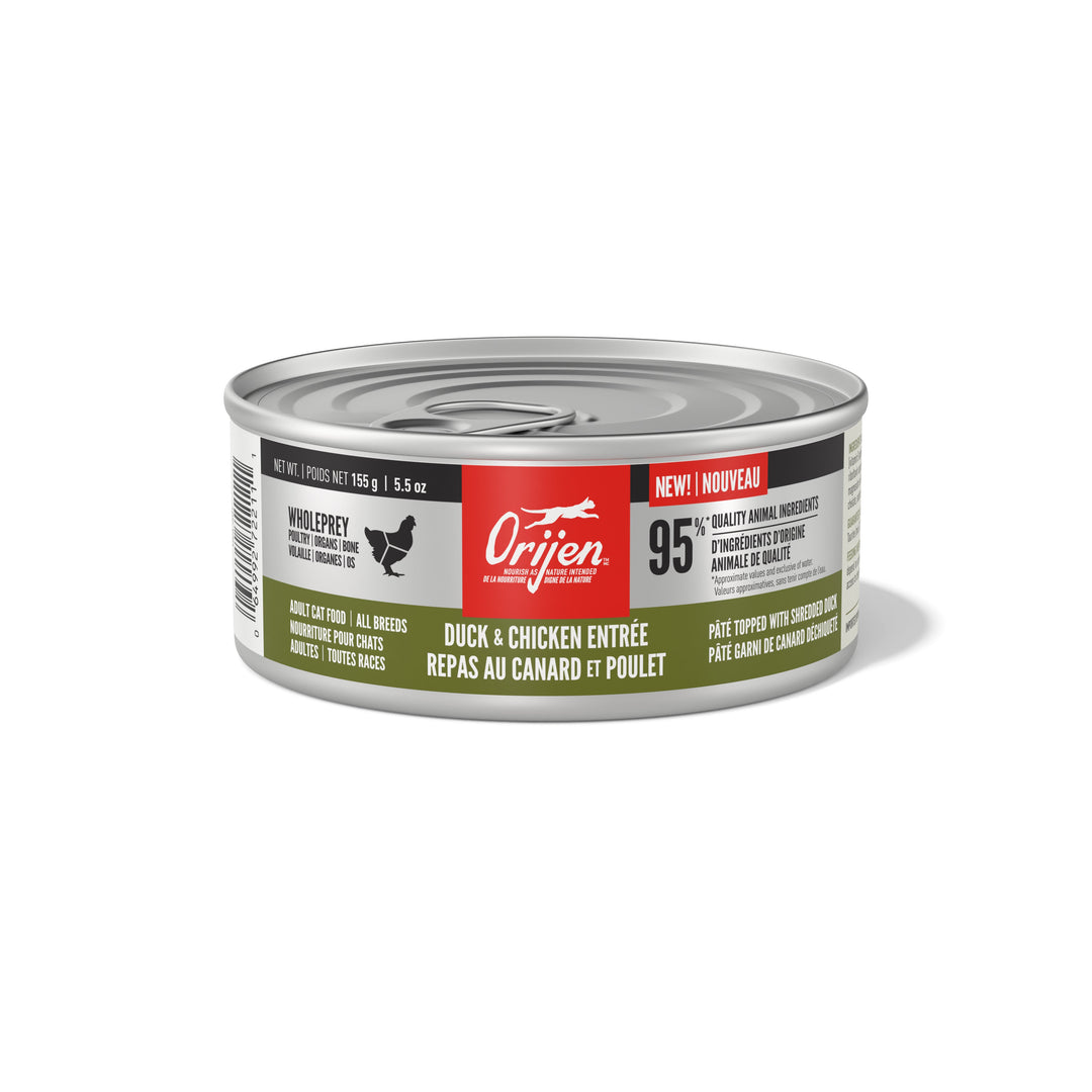 Orijen Morceaux et Effilochés - Canard et Foie - Nourriture Humide Sans Grains pour Chats Adultes