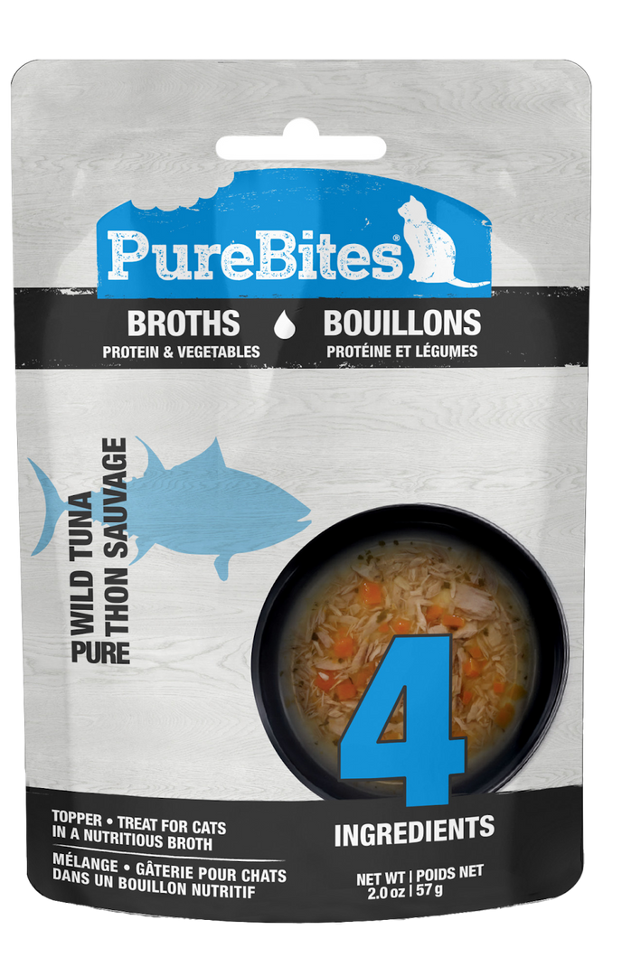 PureBites - Thon, Crevette et Légumes en Bouillon - Complément Alimentaire pour Chats en Sachet