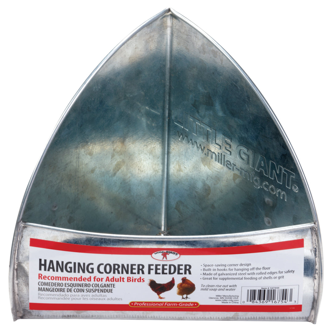 Miller - Mangeoire d'Angle en Acier Galvanisé - Mangeoire pour Poules