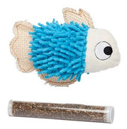 BüD'z - Poisson avec Pochette et Tube D'Herbe à Chat, 11.5 cm - Jouet pour Chats