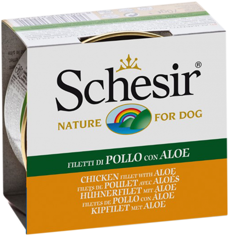 Schesir - Poulet avec Aloés en Gelée - Nourriture Humide pour Chiens Adultes
