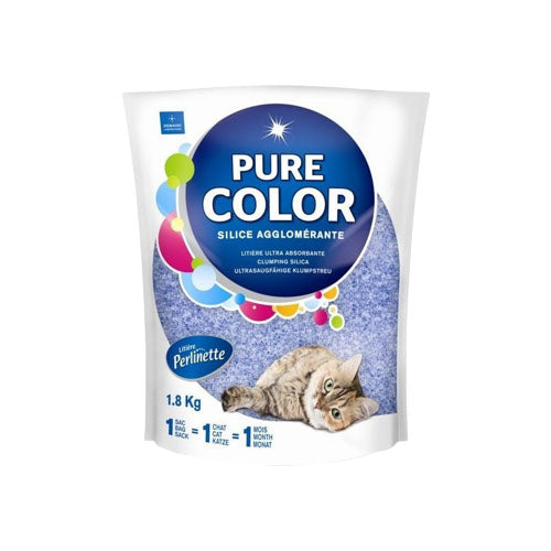 PERLINETTE Litière Silice Pure Color Bleue 1.8kg