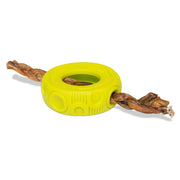MESSY MUTTS Jouet Totally Pooched Stuff 'N Brush Pneu Vert