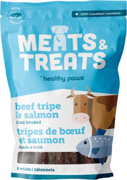 HEALTHY PAWS Gâteries Chien Tripes de Boeuf & Saumon x8