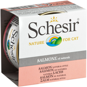 Schesir - Chat Adulte Saumon au Naturel en Eau de Cuisson - Nourriture Humide pour Chats