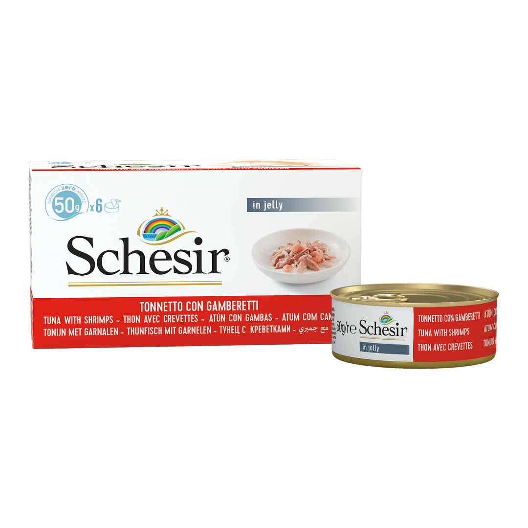 Schesir - Thon et Crevettes en Gelée - Nourriture Humide pour Chats