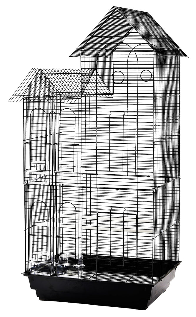 DAYANG Cage Voliere Betula Noir pour Oiseaux