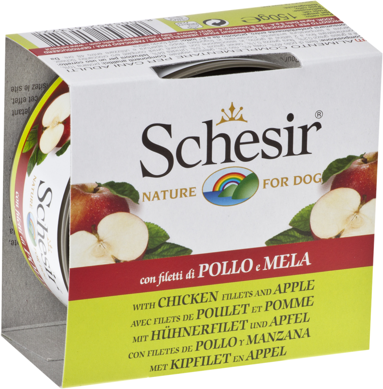 Schesir - Poulet et Pomme en Gelée - Nourriture Humide pour Chiens
