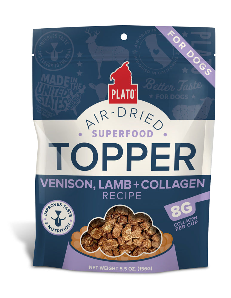 PLATO Gâteries Chien Topper Venaison, Agneau & Collagène 156g