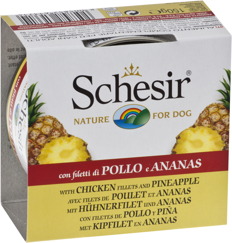 Schesir - Poulet avec Ananas en Gelée - Nourriture Humide pour Chiens Adultes