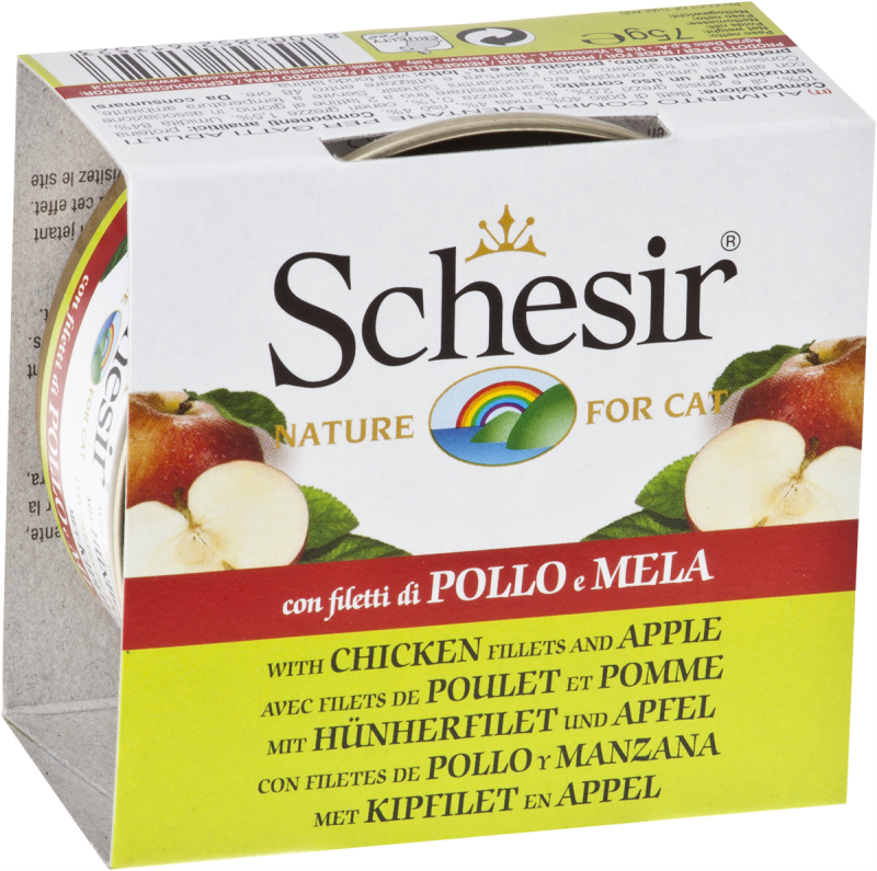 Schesir - Poulet et Pomme en Gelée - Nourriture Humide pour Chats