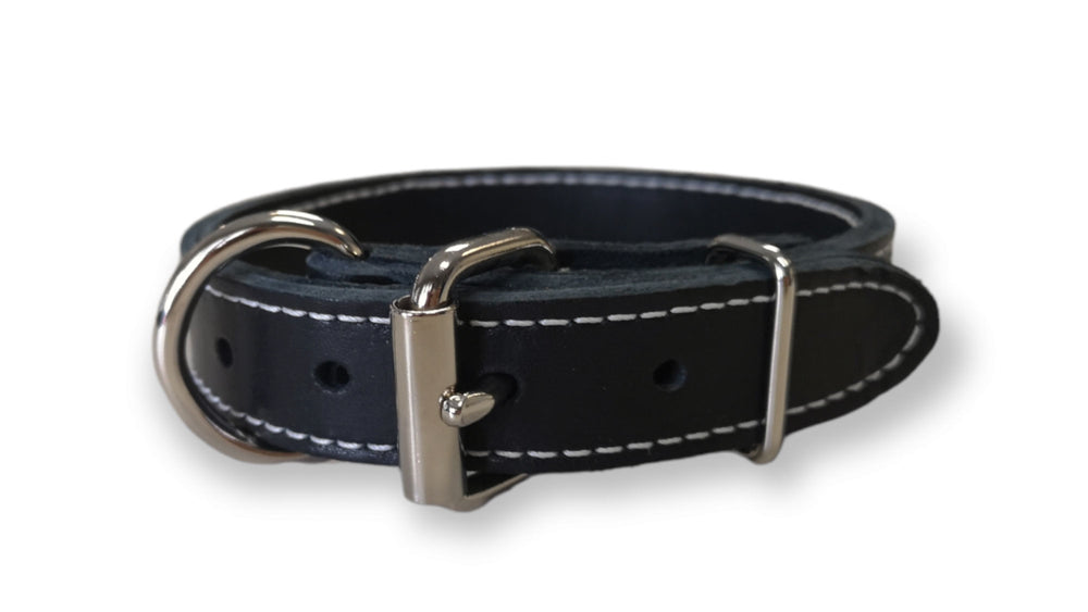 *ARIZONA Collier Cuir Double 1.25x28" Noir