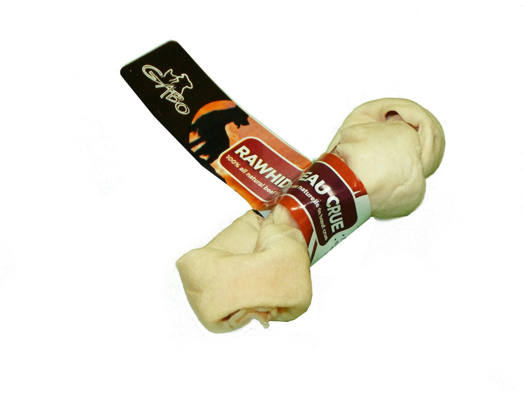 GABO Gâteries Chien Os Cuir Blanc 4-5"