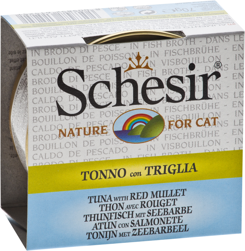 Schesir - Thon et Rouget en Bouillon - Nourriture Humide pour Chats