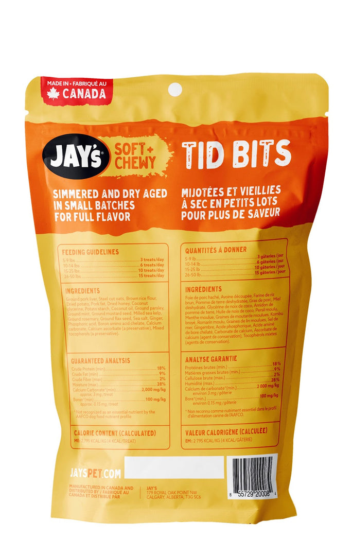 JAY'S TID BITS Gâteries Chien Foie de Porc 200g
