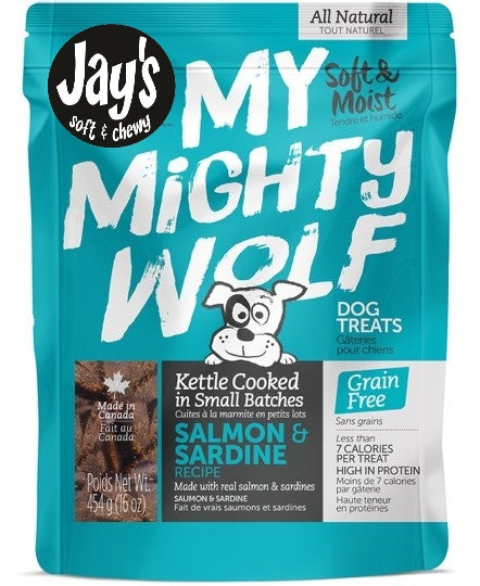 JAY'S MY MIGHTY WOLF Gâteries Chien Saumons & Sardines SG 150g