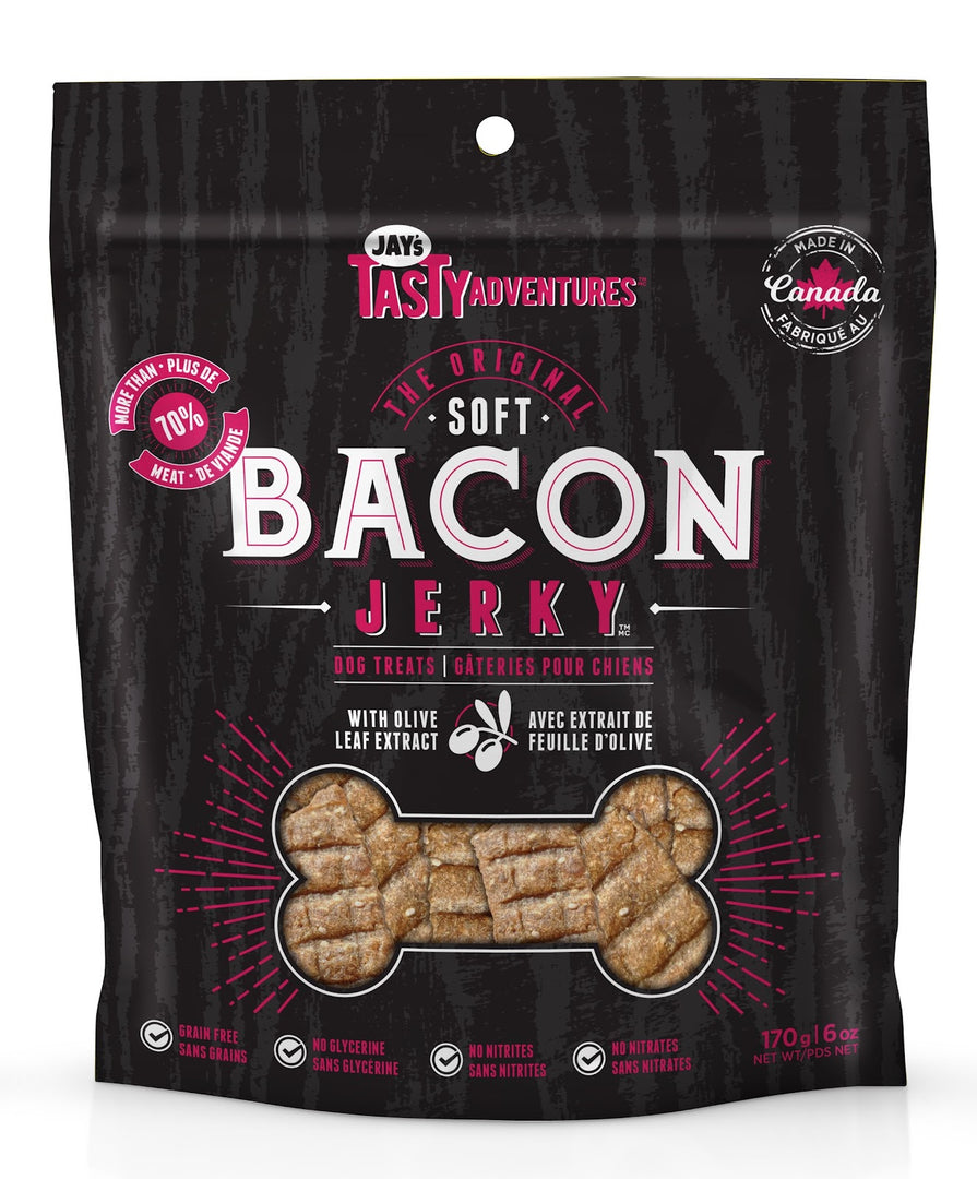 JAY'S TASTY Gâteries Chien Jerky de Bacon 170g