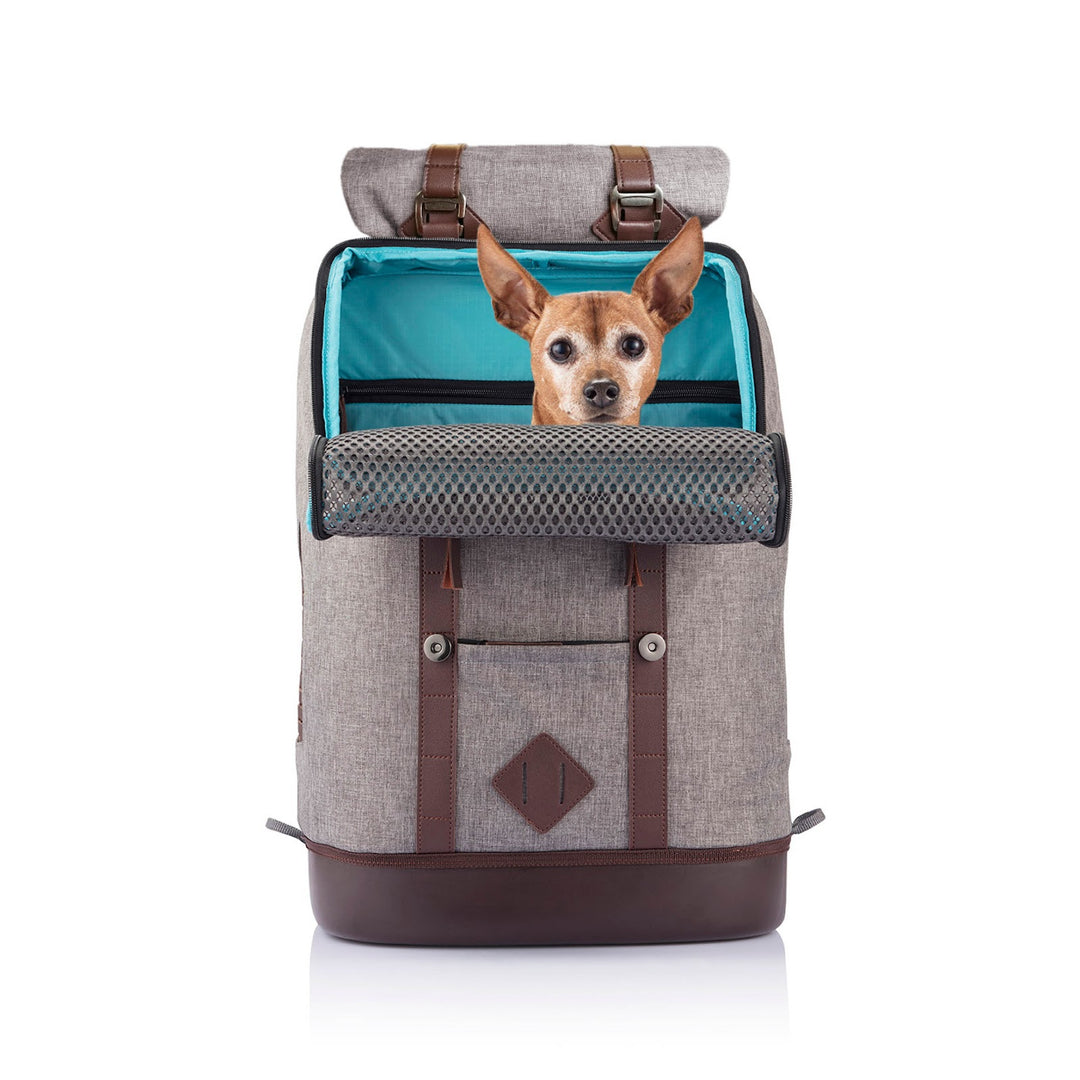 KURGO Sac Transport K9 Rucksack Gris Chiné