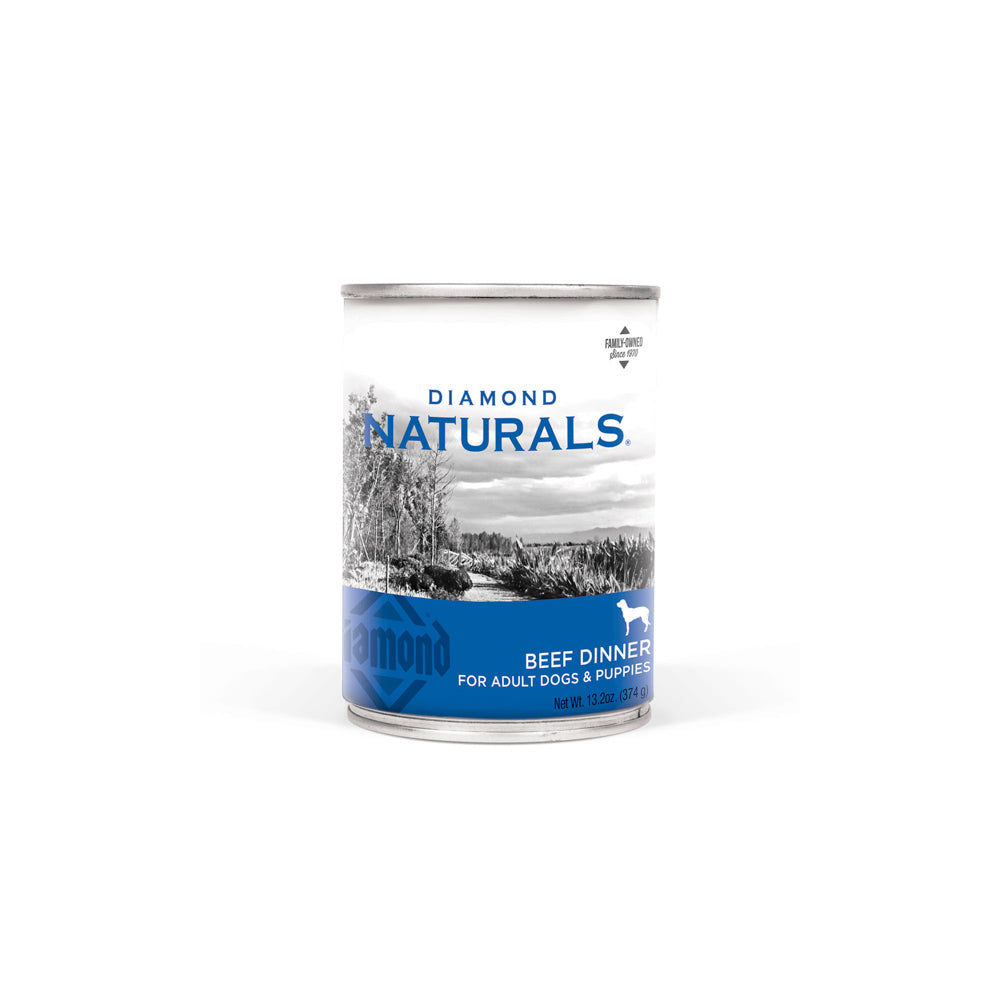 DIAMOND NATURAL Chiot & Chien Adulte Dîner Boeuf 374g