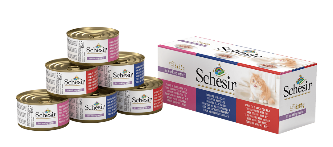 Schesir - Assortiment dans l'Eau de Cuisson - Nourriture Humide pour Chats