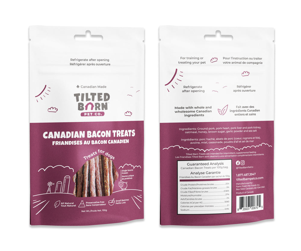 TILTED BARN Gâteries Chien Bâtonnets de Bacon 100g