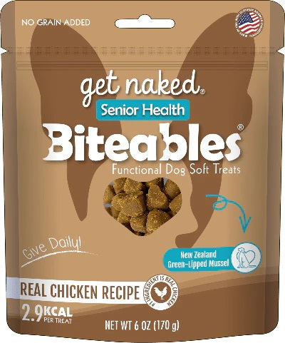 GET NAKED BITEABLES Gâteries Chien Agé Santé Intégrale 170g