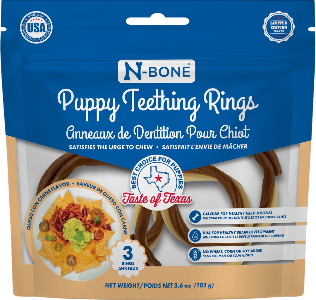 N-BONE Gâteries Chiot Anneaux Queso Con Carne 102g