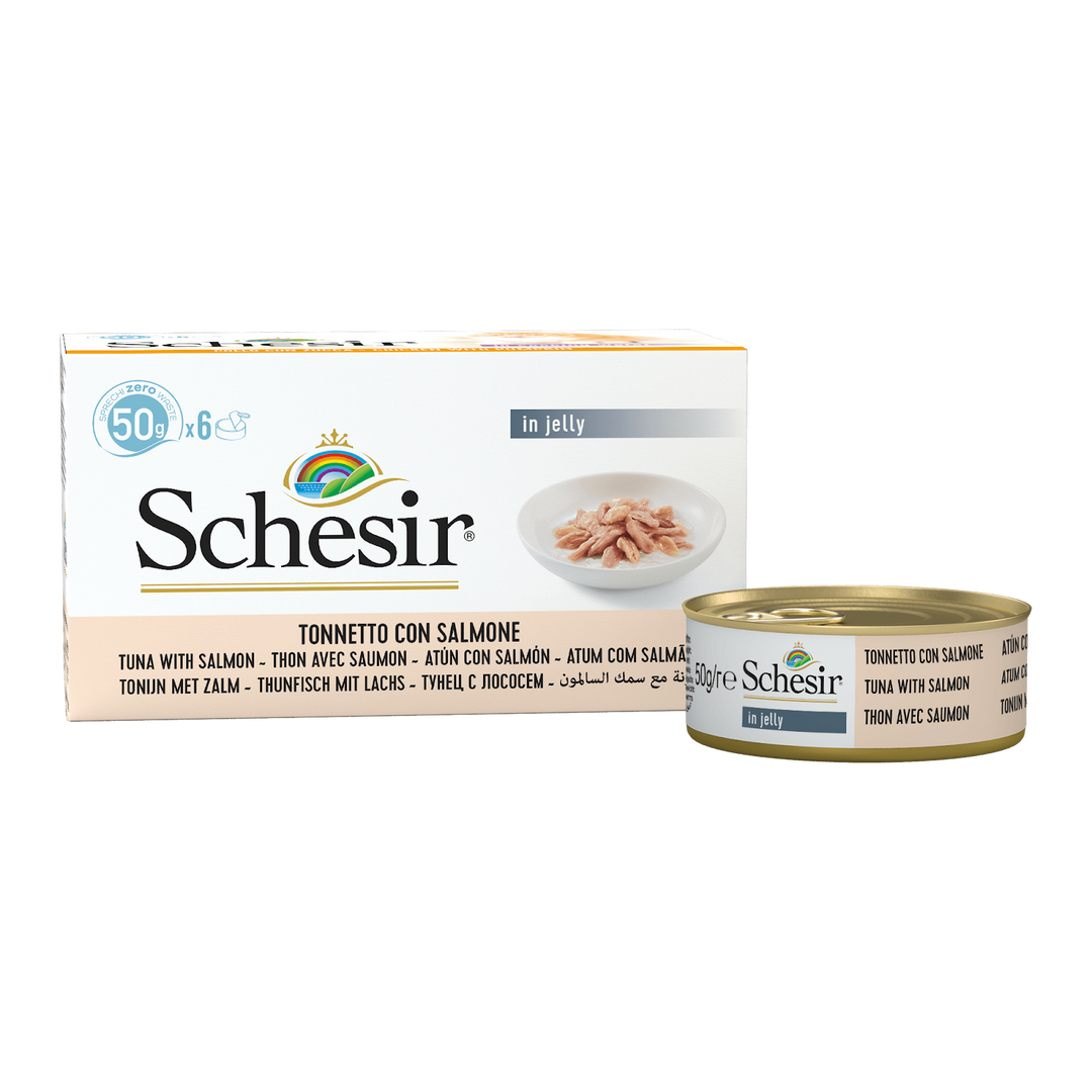 Schesir - Thon et Saumon en Gelée - Nourriture Humide pour Chats