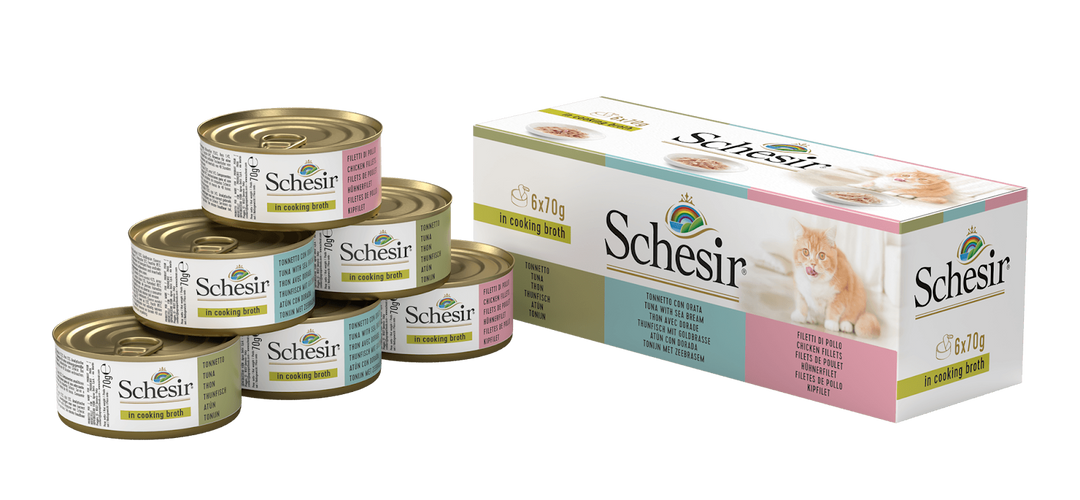 Schesir - Assortiment en Bouillon - Nourriture Humide pour Chats
