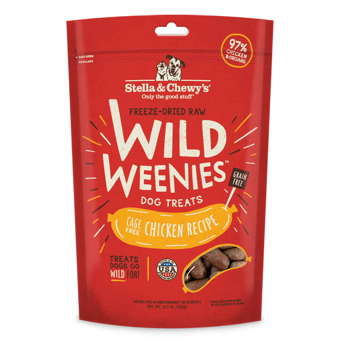 Stella & Chewy's Wild Weenies - Poulet en Liberté - Gâteries d’Entraînement Lyophilisées Sans Grains pour Chiens