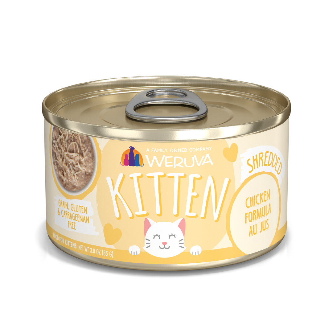 Weruva - Chaton Poulet Éffiloché au Jus - Nourriture Humide Sans Grains pour Chats
