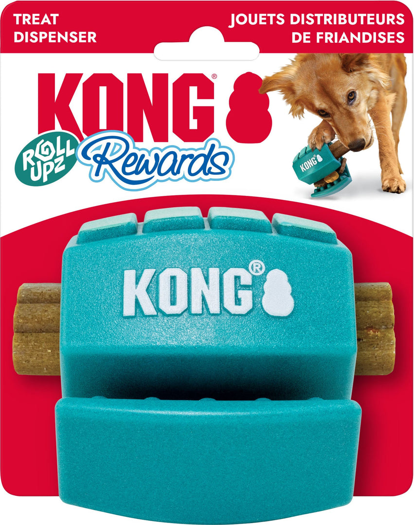 Kong - Balle Roll Ups - Jouet Interactif et Distributeur de Friandises pour Chiens