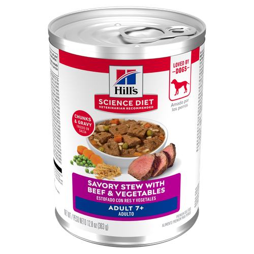 Hill's Science Diet - Chien Senior 7+ Ragoût de Boeuf et Légumes - Nourriture Humide pour Chiens