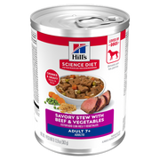 Hill's Science Diet - Chien Senior 7+ Ragoût de Boeuf et Légumes - Nourriture Humide pour Chiens