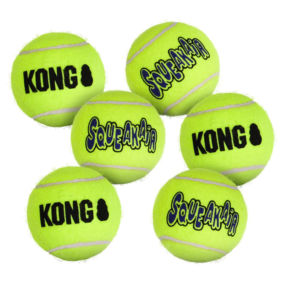 Kong SqueakAir - Balles de Tennis - Jouet avec Couineur pour Chiens