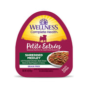 Wellness Petite Entrées - Chien Émincé de Poulet, Boeuf, Haricots Verts et Poivrons Rouge - Nourriture Humide Sans Grains pour Chiens