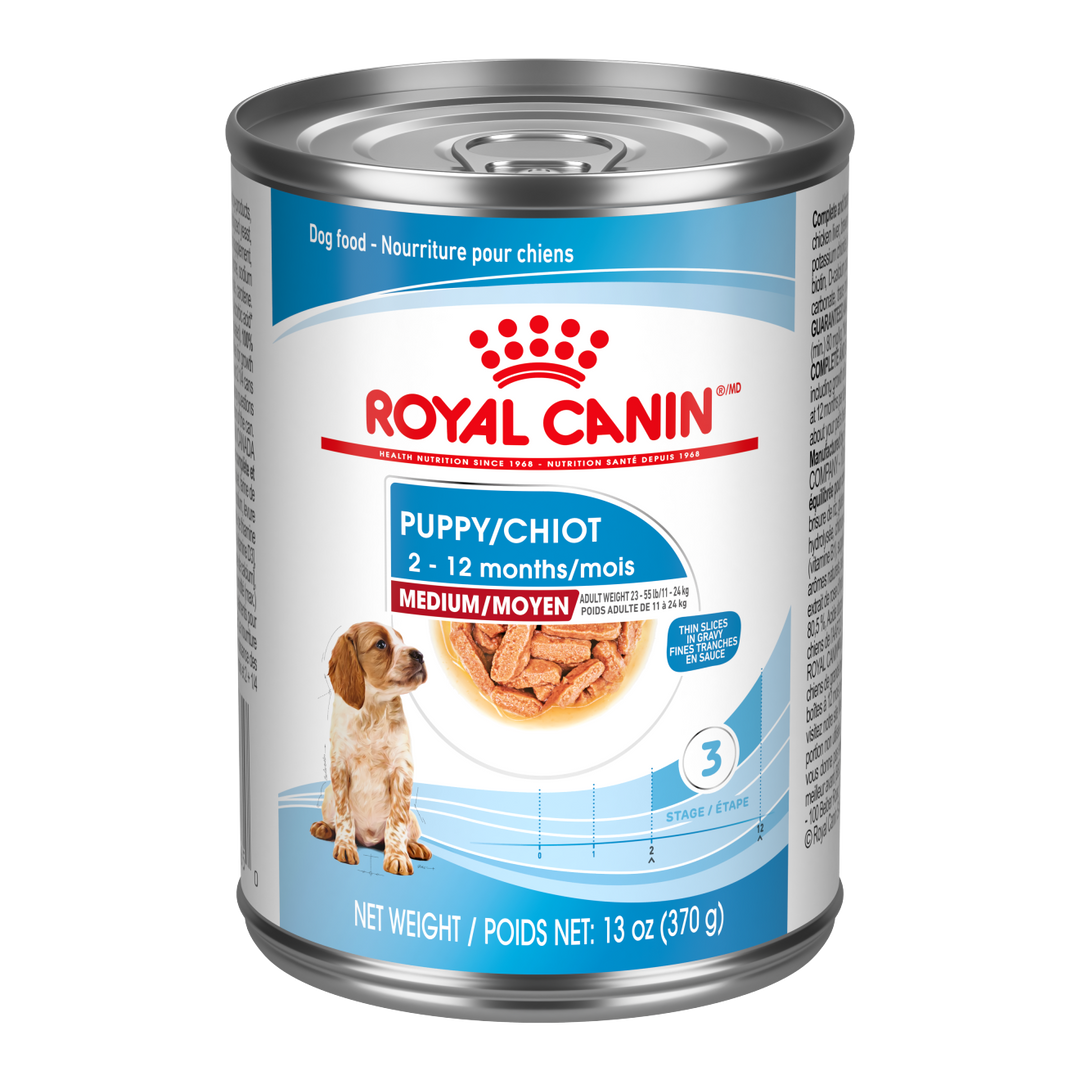 Royal Canin Moyen - Fines Tranches en Sauce - Nourriture Humide pour Chiots
