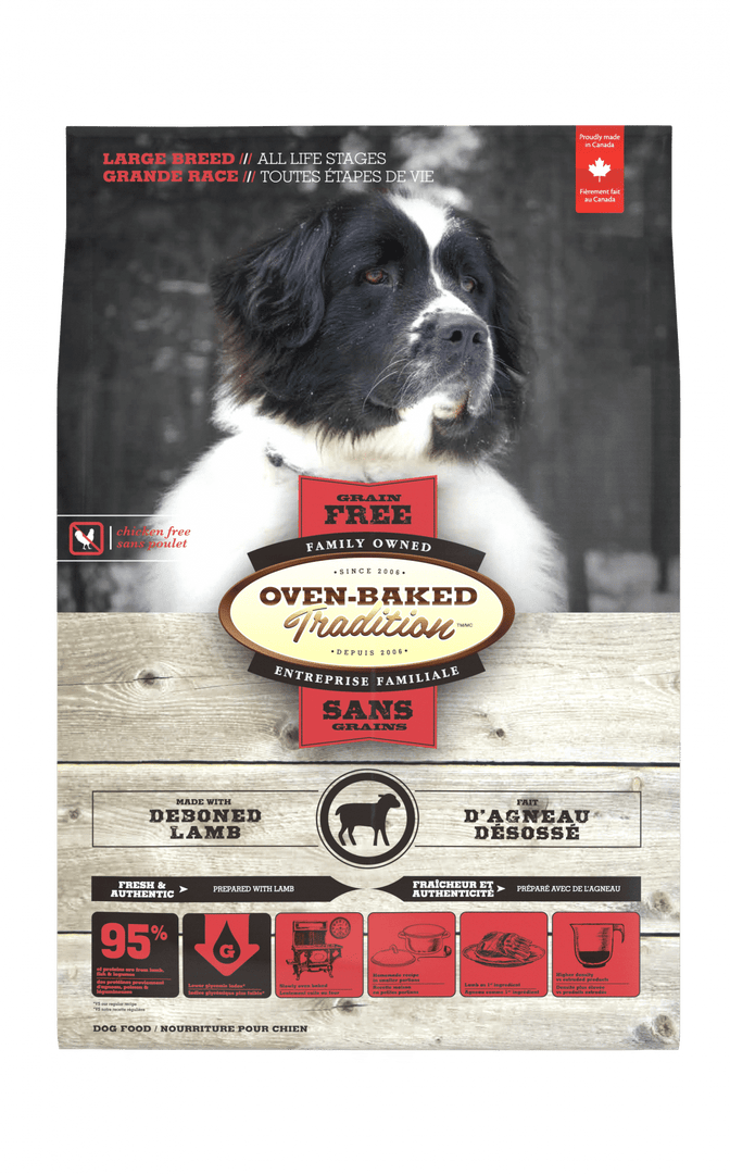 Oven-Baked Tradition Sans Grains - Agneau Désossé - Nourriture Sèche pour Chiens de Grandes Races