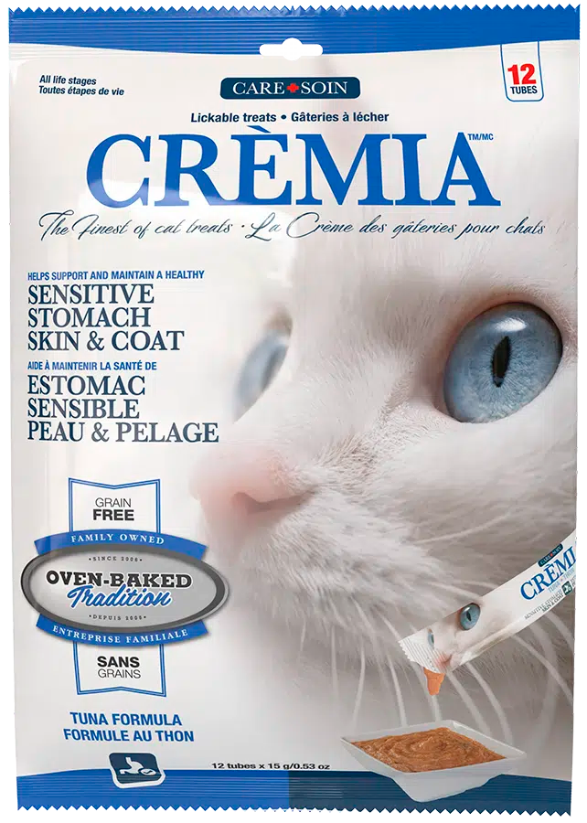 Oven-Baked Tradition Crèmia - Estomac Sensible Peau et Pelage Thon - Gâteries à Lécher Sans Grains pour Chats