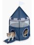Catit Vesper - Château Bleu avec un Lit Rembourré Doux - Cachette à 2 Niveaux pour Chats (48 x  83 cm)