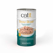 Catit Divine Shreds - Chat Thon avec Pageot et Wakamé en Gelée - Multipack de 4 x 85 g - Nourriture Humide Sans Grains pour Chats
