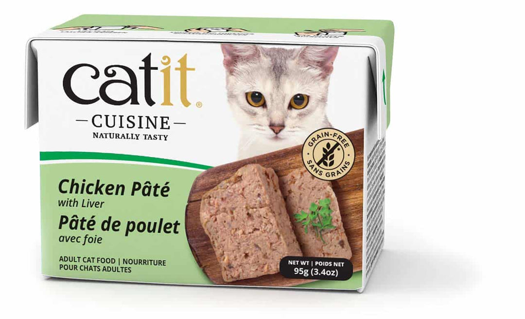 Catit Cuisine - Chat Adulte Pâté de Poulet et Foie - Nourriture Humide Sans Grains pour Chats en Tetra Pak