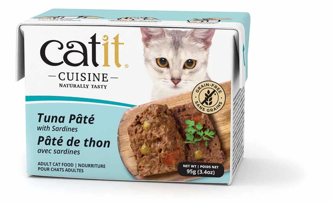 Catit Cuisine - Pâté de Thon et Sardines - Nourriture Humide Sans Grains pour Chats Adultes en Tetra Pak
