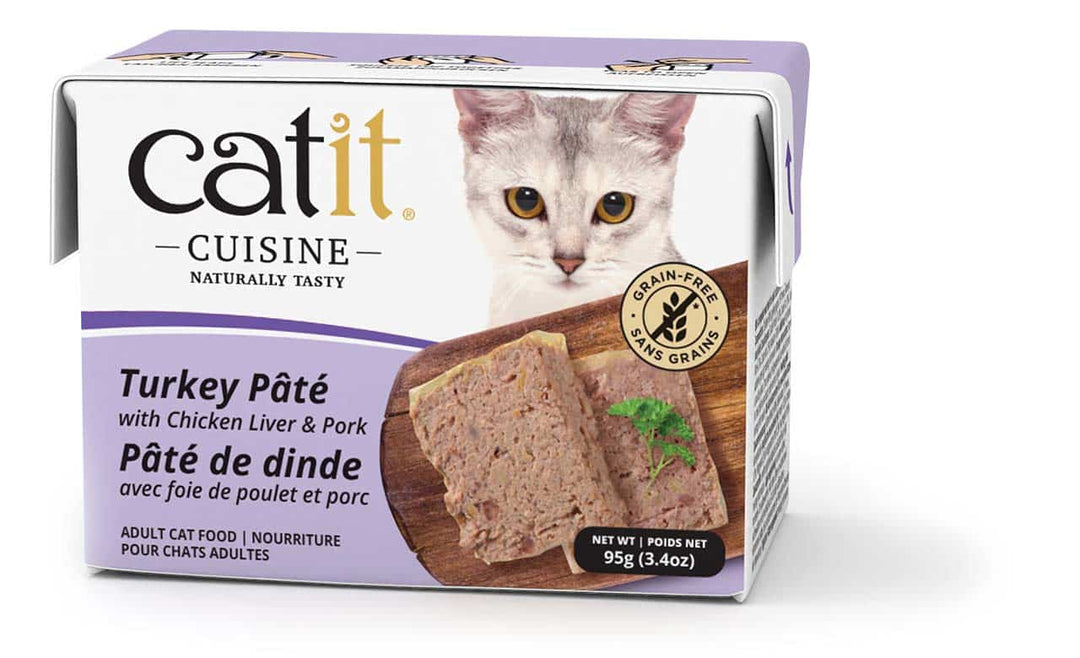 Catit Cuisine - Chat Adulte Pâté de Dinde avec Foie de Poulet et Porc - Nourriture Humide Sans Grains pour Chats en Tetra Pak