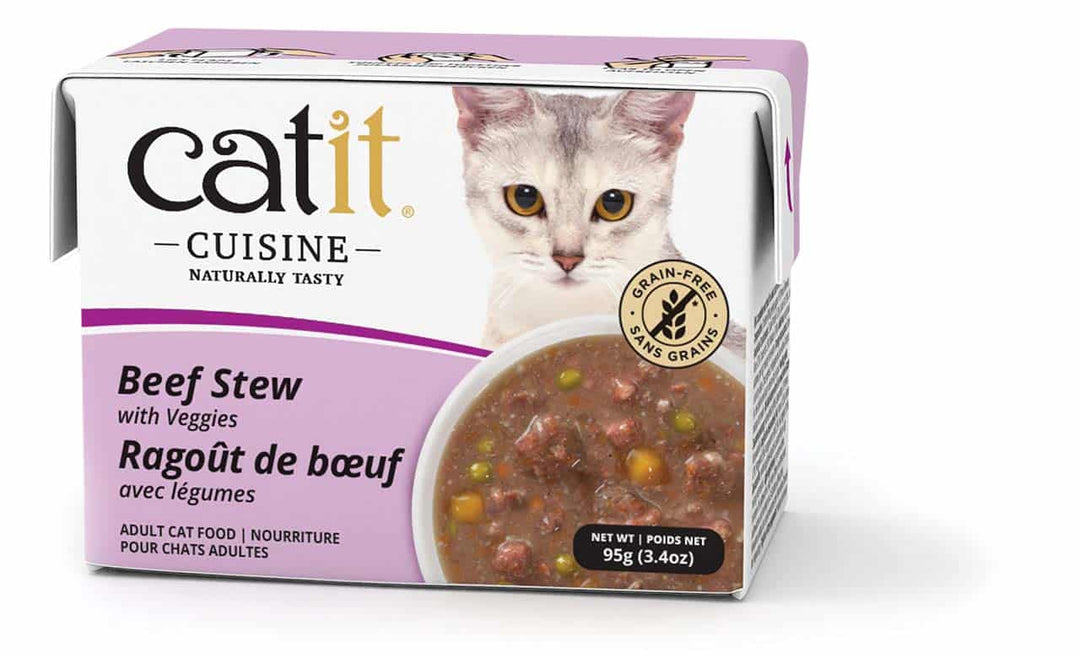 Catit Cuisine - Chat Adulte Ragoût de Boeuf avec Légumes - Nourriture Humide Sans Grains pour Chats en Tetra Pak