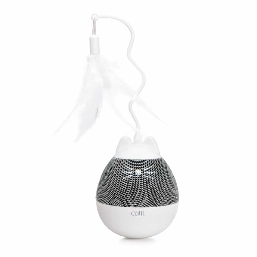 Catit PIXI - Toupie Électrique - Jouet Interactif et Distributeur de Gâteries pour Chats