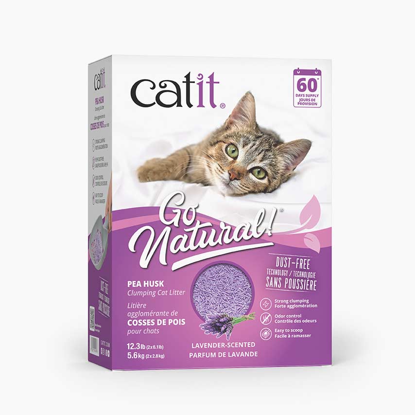 Catit Go Natural! - Parfum de Lavande - Litière Agglomérante à Base de Cosses de Pois pour Chats