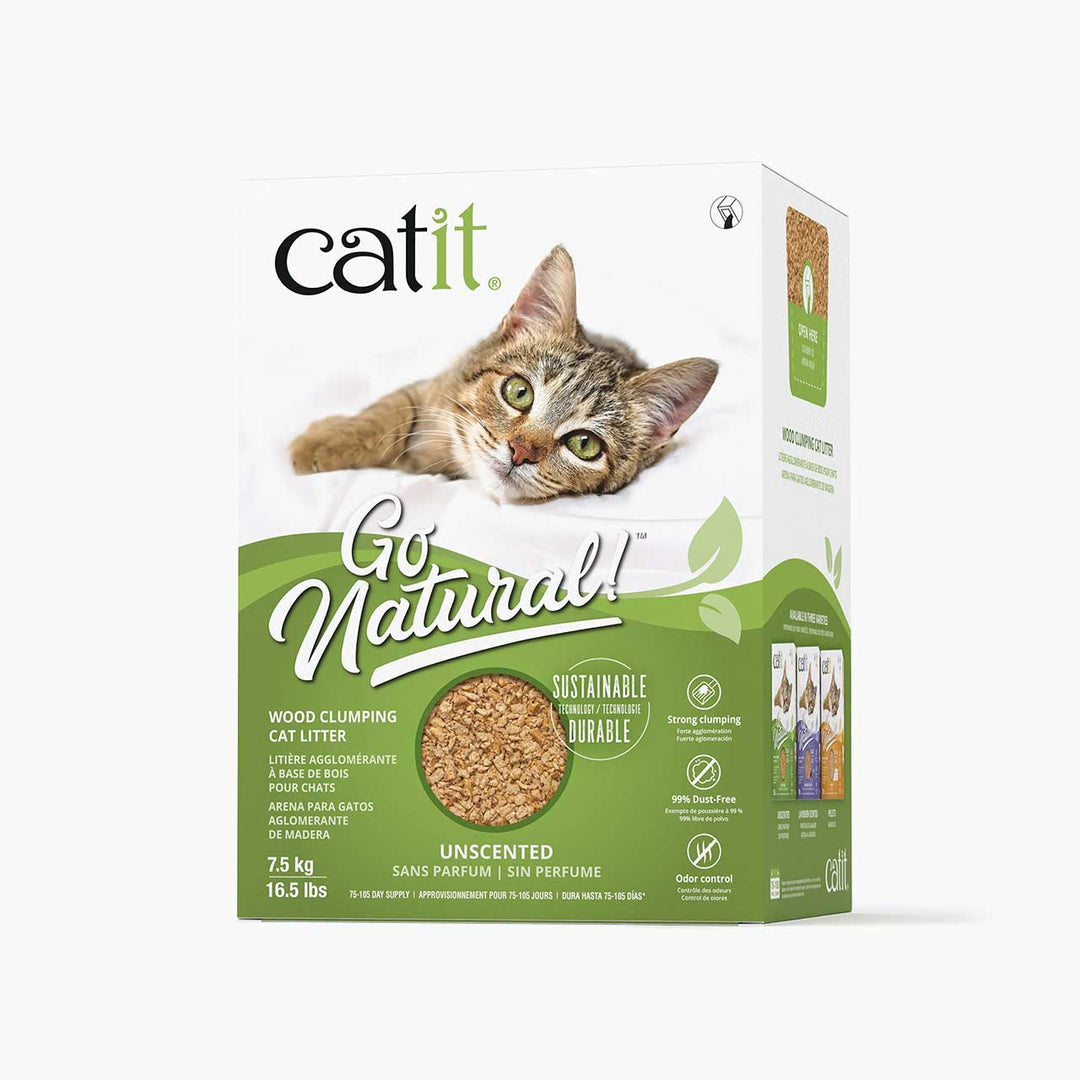 Catit Go Natural! - Sans Parfum - Litière Agglomérante à Base de Bois pour Chats